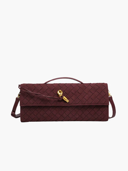 Sac Clutch Tressé en Cuir Artificiel