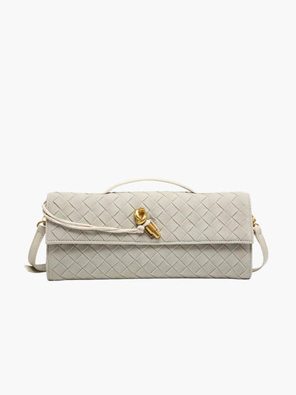 Sac Clutch Tressé en Cuir Artificiel - BerlinGlamour