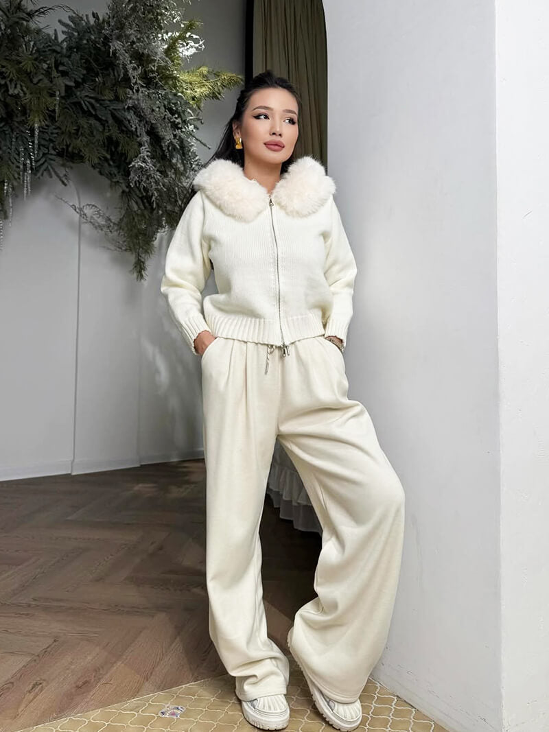 Doudoune Femme Grise Hiver avec Capuche et Fourrure Synthétique