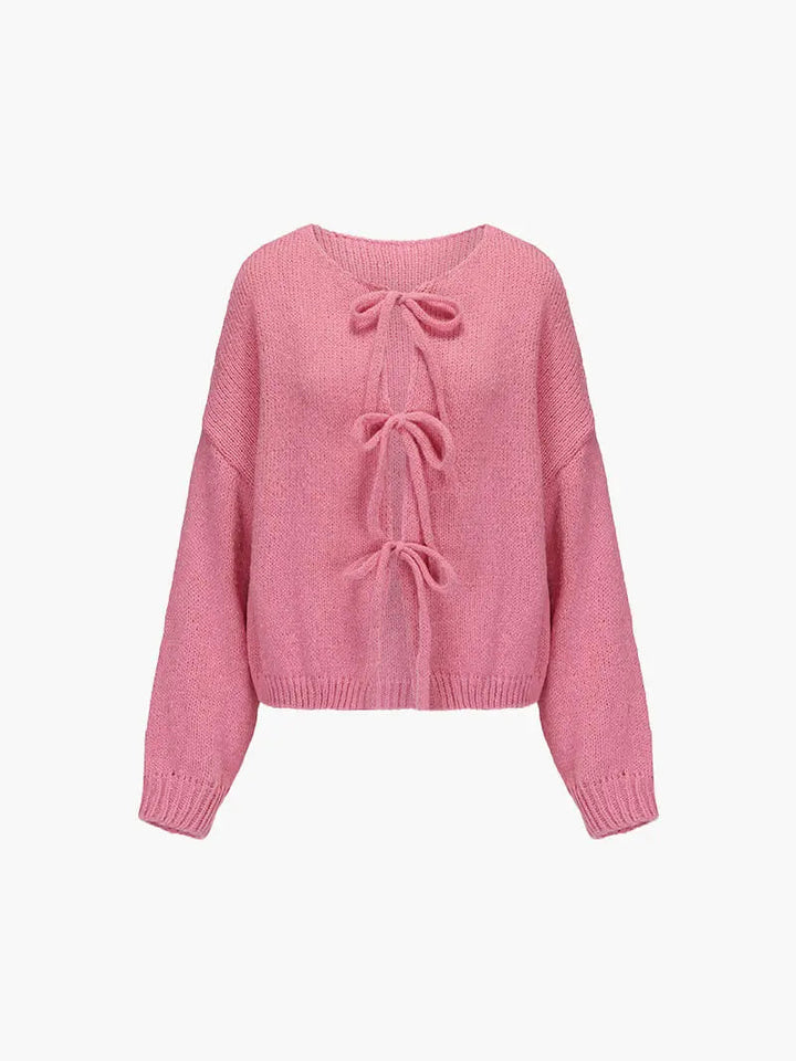 Pull en Maille Douce avec Nœud - vue 3