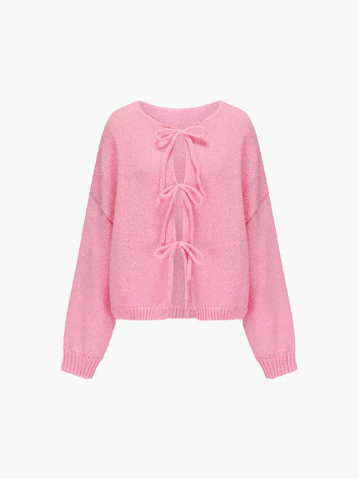 Pull en Maille Douce avec Nœud - vue 7