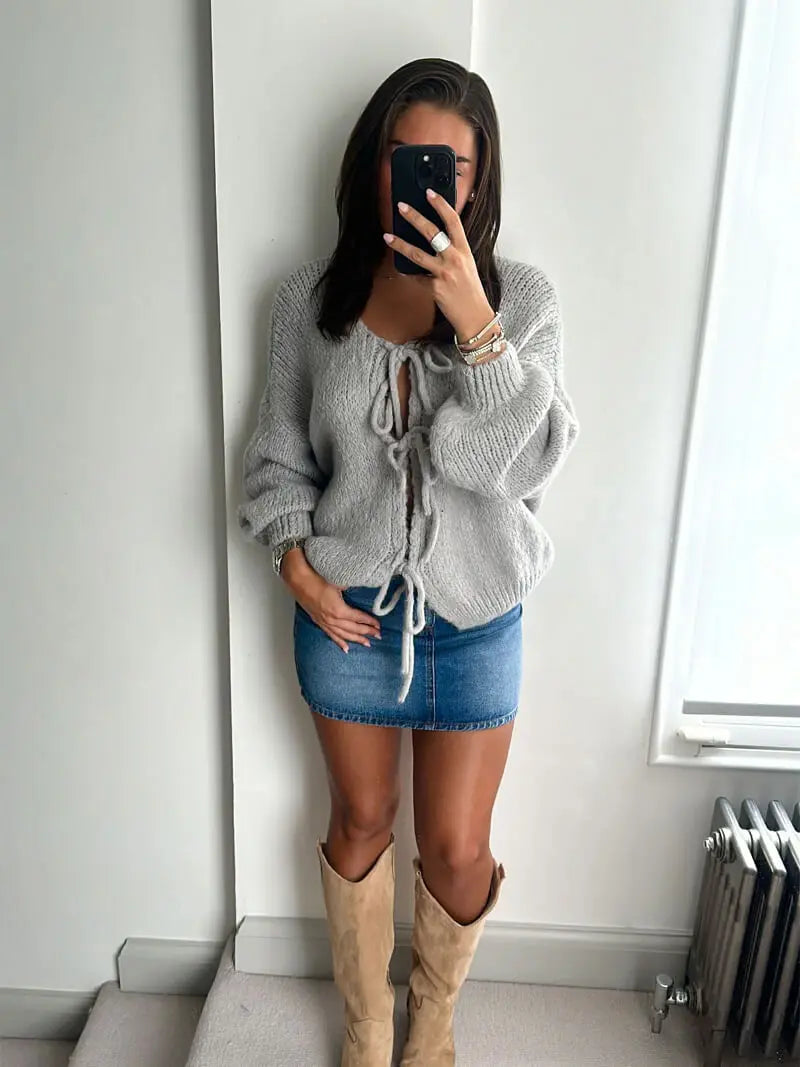 Pull en Maille Douce avec Nœud