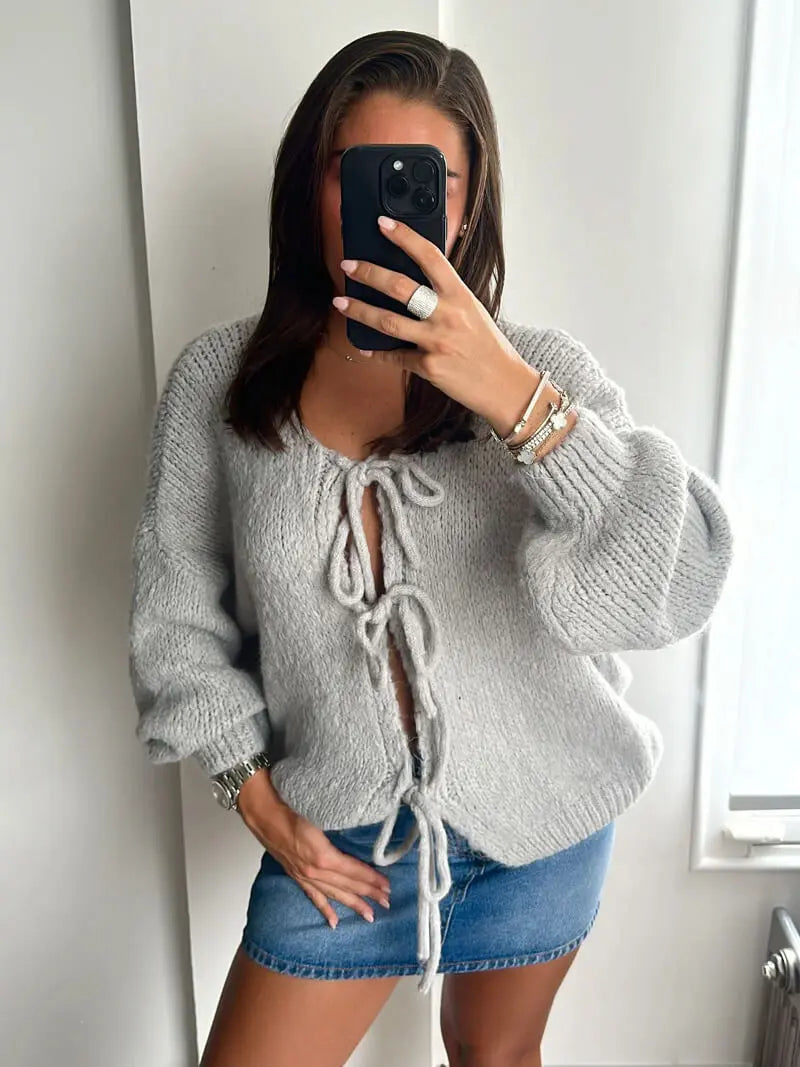 Pull en Maille Douce avec Nœud