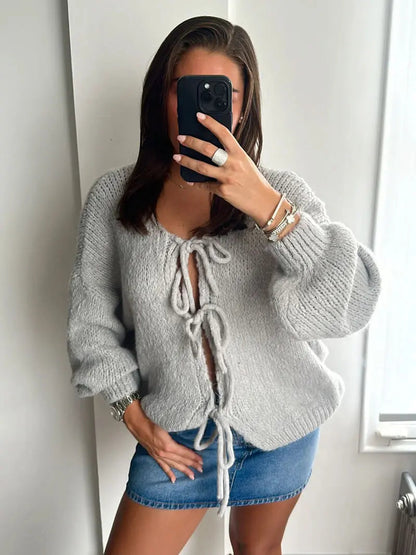 Pull en Maille Douce avec Nœud