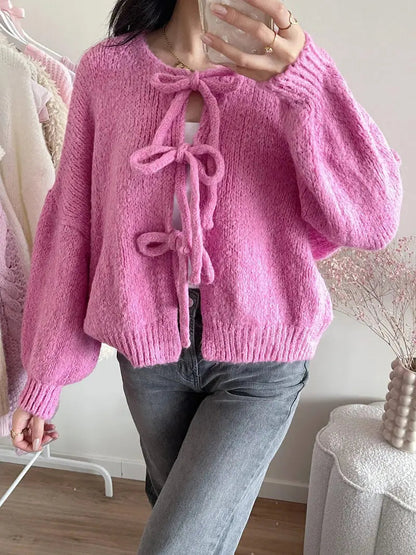 Pull en Maille Douce avec Nœud
