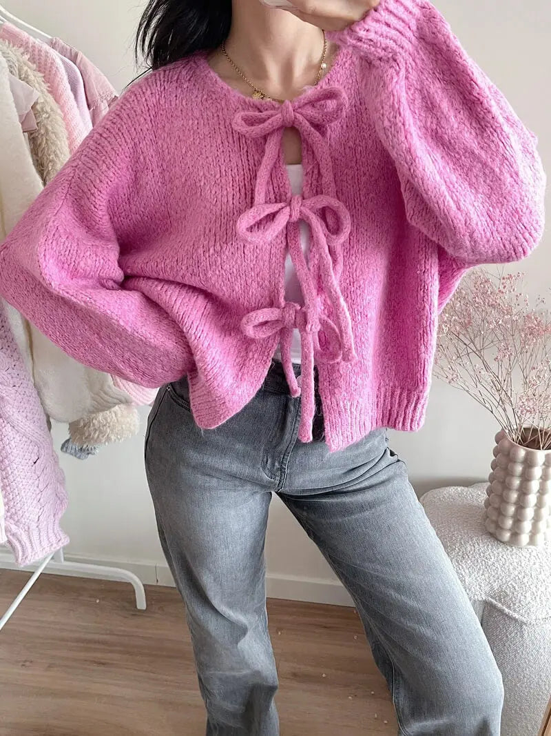 Pull en Maille Douce avec Nœud