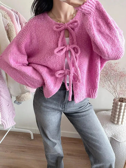 Pull en Maille Douce avec Nœud