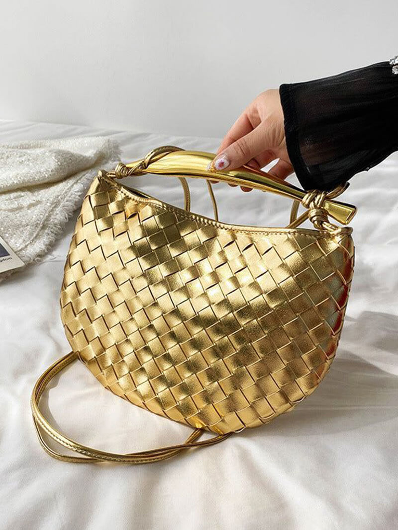 Sac Besace en Cuir Imitation Tressé