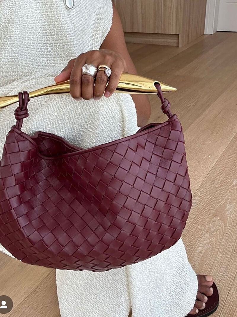 Sac Besace en Cuir Imitation Tressé