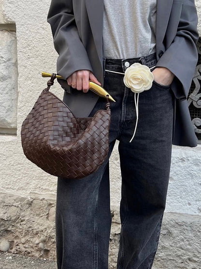 Sac Besace en Cuir Imitation Tressé