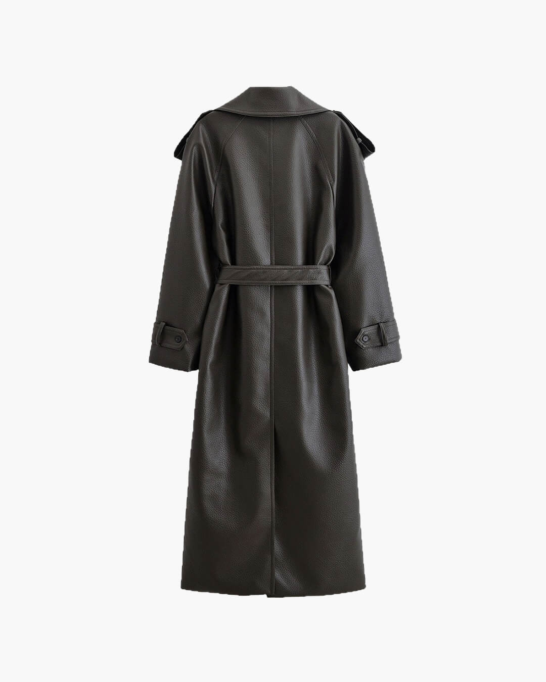 Manteau Leder Femme Long Élégant Hiver