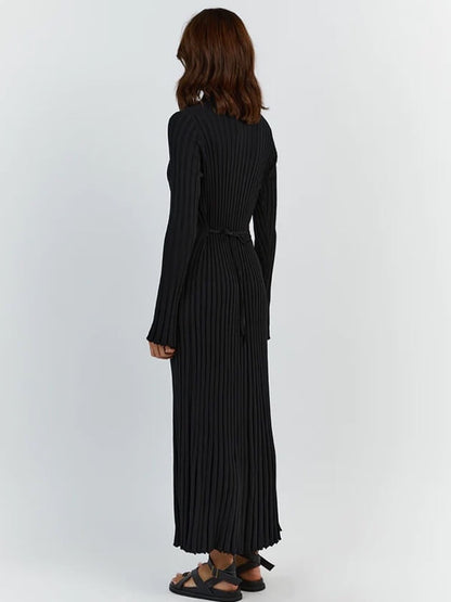 Robe Noire Grande Taille à Manches Longues