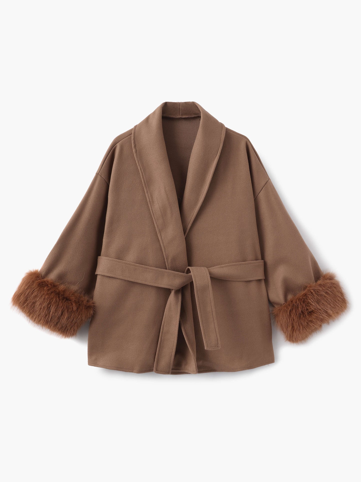 Manteau femme hiver court avec col en fausse fourrure élégant