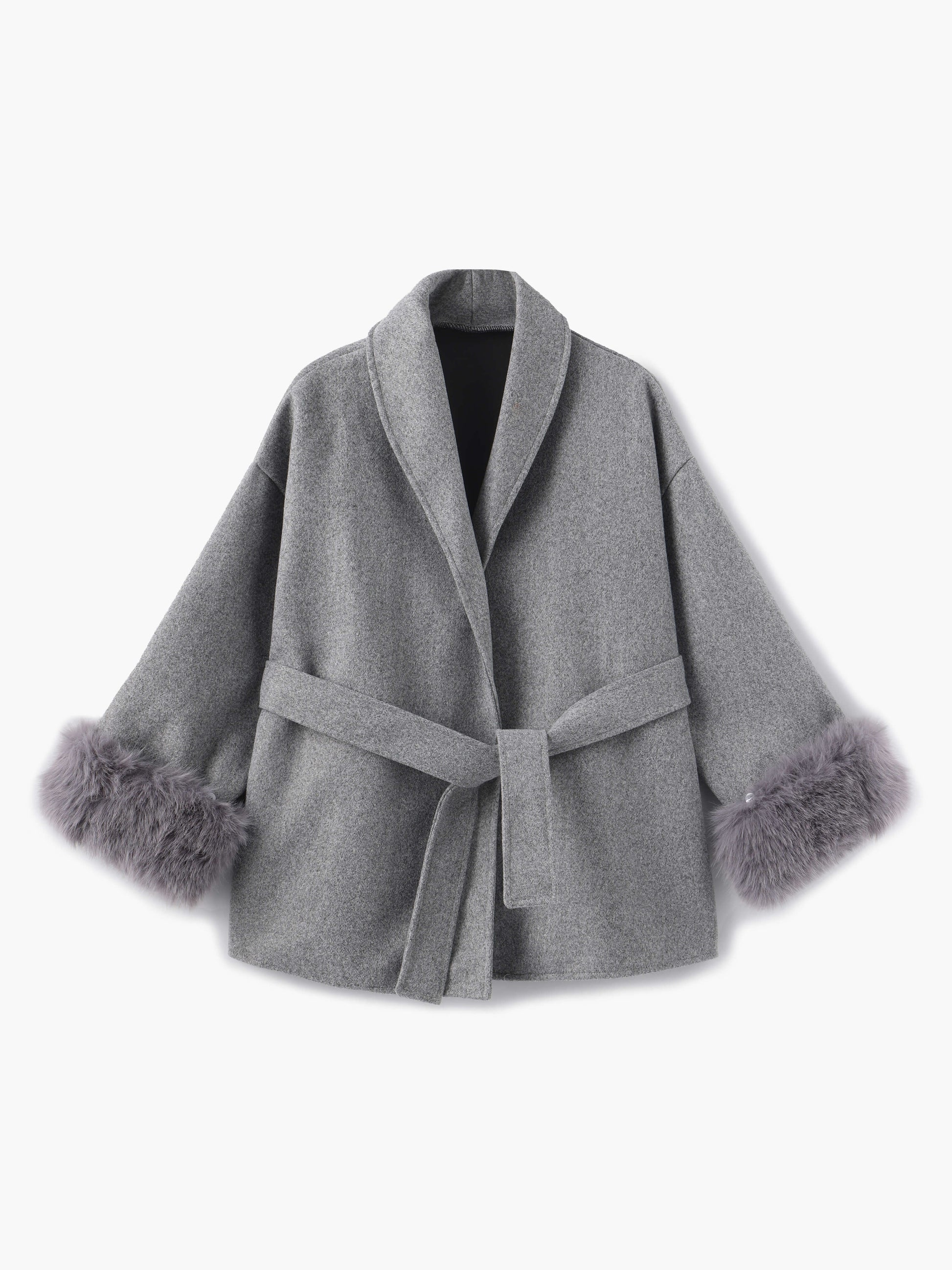 Manteau femme hiver court avec col en fausse fourrure élégant - BerlinGlamour