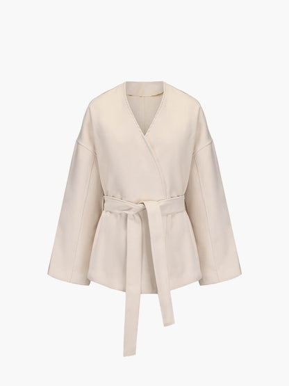 Cardigan Femme Élégant avec Ceinture et Col V pour Hiver - BerlinGlamour