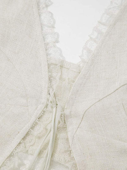 Top Cropped Féminin à Dentelle