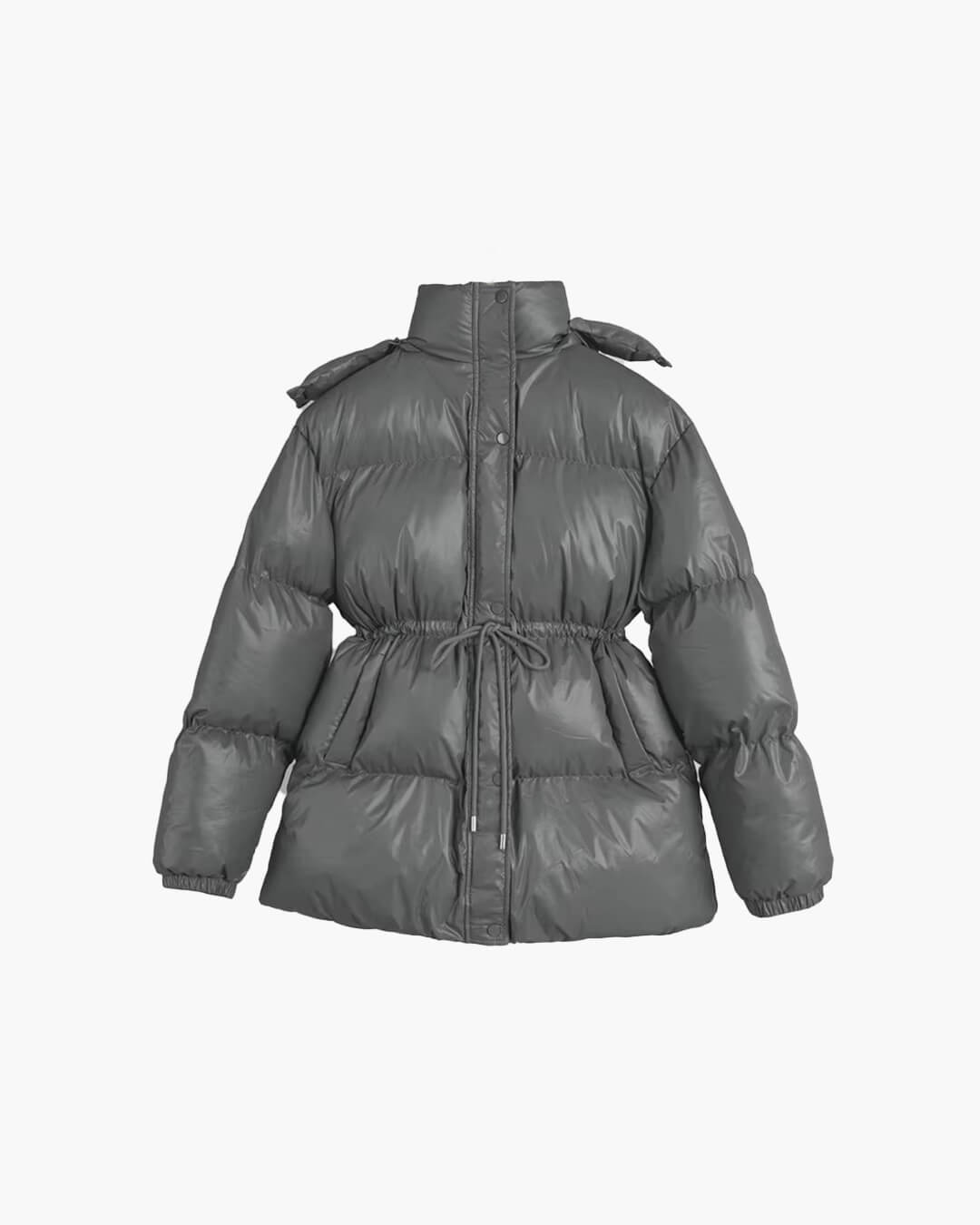 Veste Hiver Femme à Fermeture Éclair et Capuche Adjustable