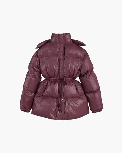 Veste Hiver Femme à Fermeture Éclair et Capuche Adjustable
