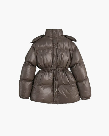 Veste Hiver Femme à Fermeture Éclair et Capuche Adjustable