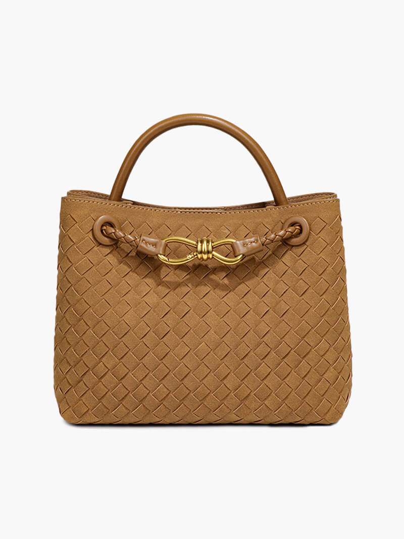 Sac à Main Tressé en Cuir Sauvage Féminin