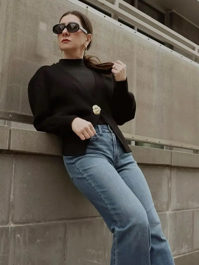 Cardigan Femme Boutons Originaux Décontracté