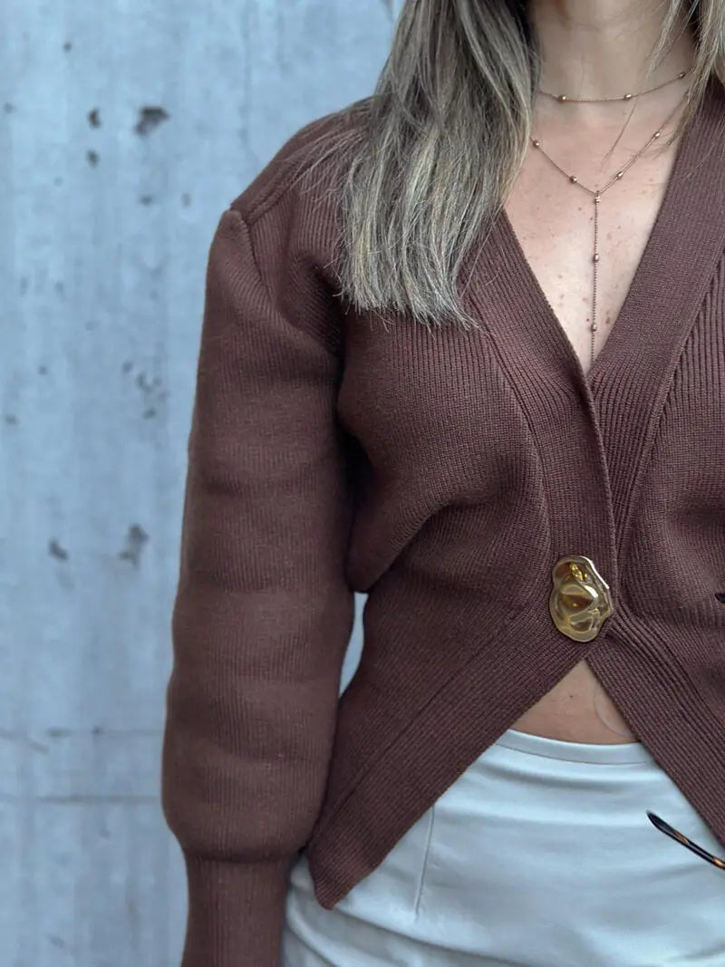Cardigan Femme Boutons Originaux Décontracté