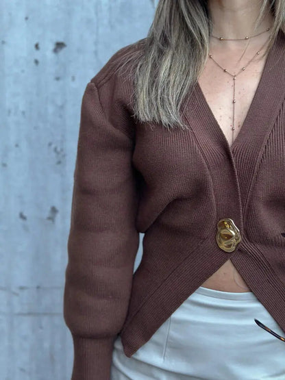 Cardigan Femme Boutons Originaux Décontracté