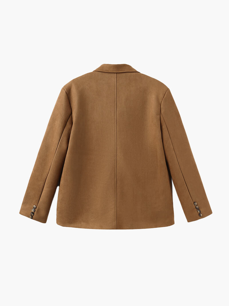 Veste cuir femme courte à boutons avec poches