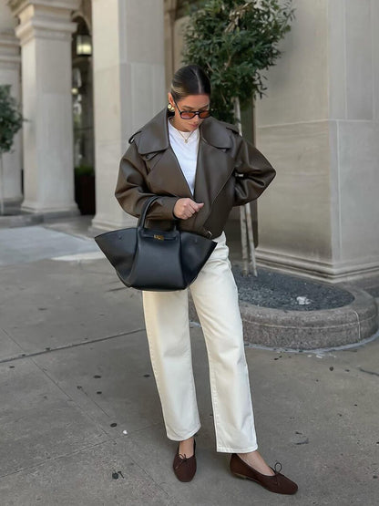 Sac à Main Grande Capacité en Cuir Imitation Féminin
