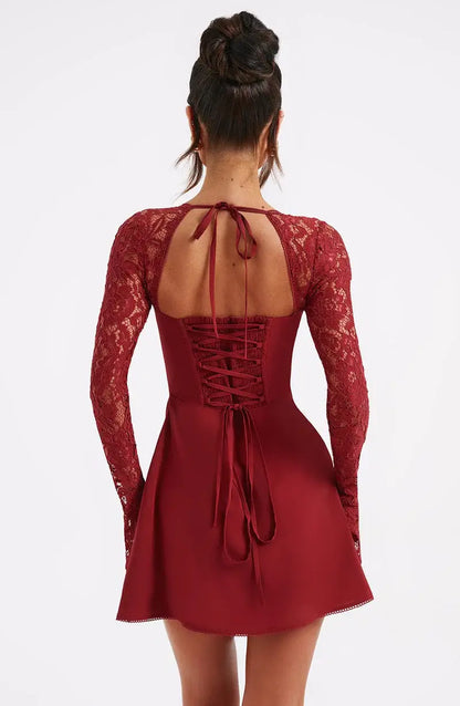 Robe Satin Courte Élégante Femme