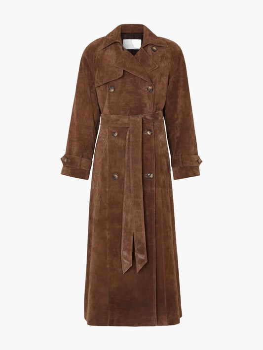 Manteau Femme Hiver Suede Élégant Boutons Doubles - BerlinGlamour