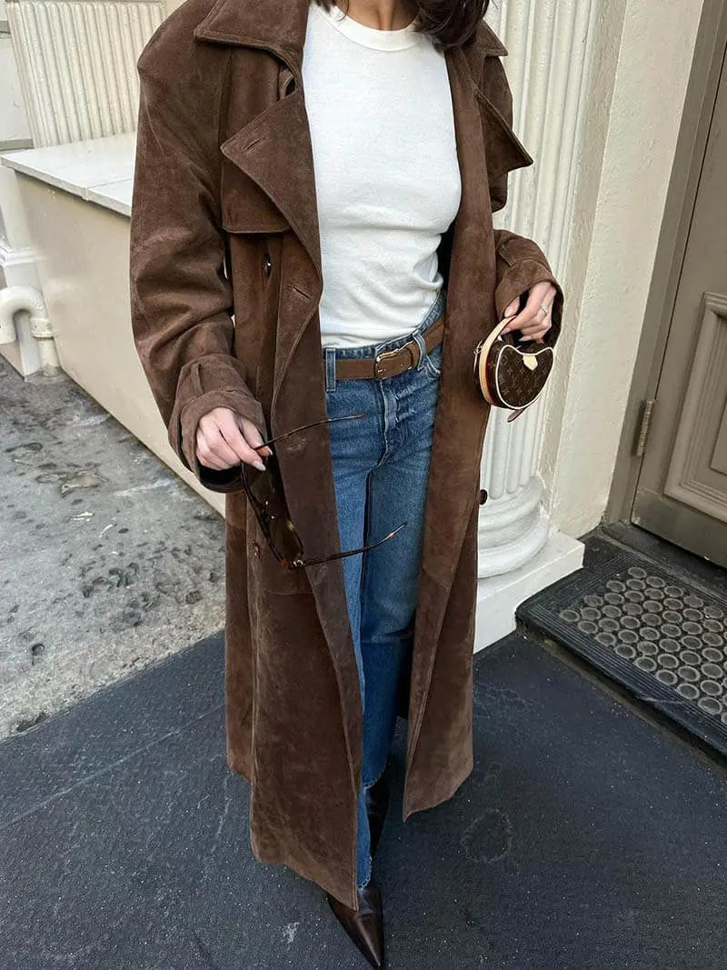 Ella | Wildleder Trenchcoat Zendoo.de