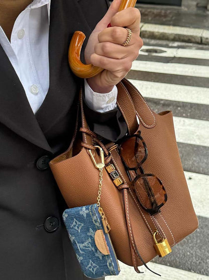 Sac Bucket en Cuir Imitation Élégant
