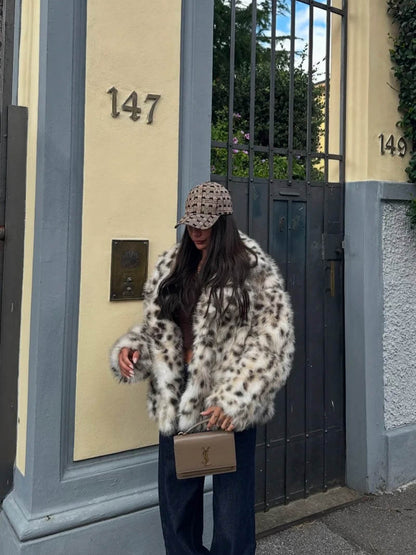 Blouson Femme Fourrure Artificielle Imprimé Animalier