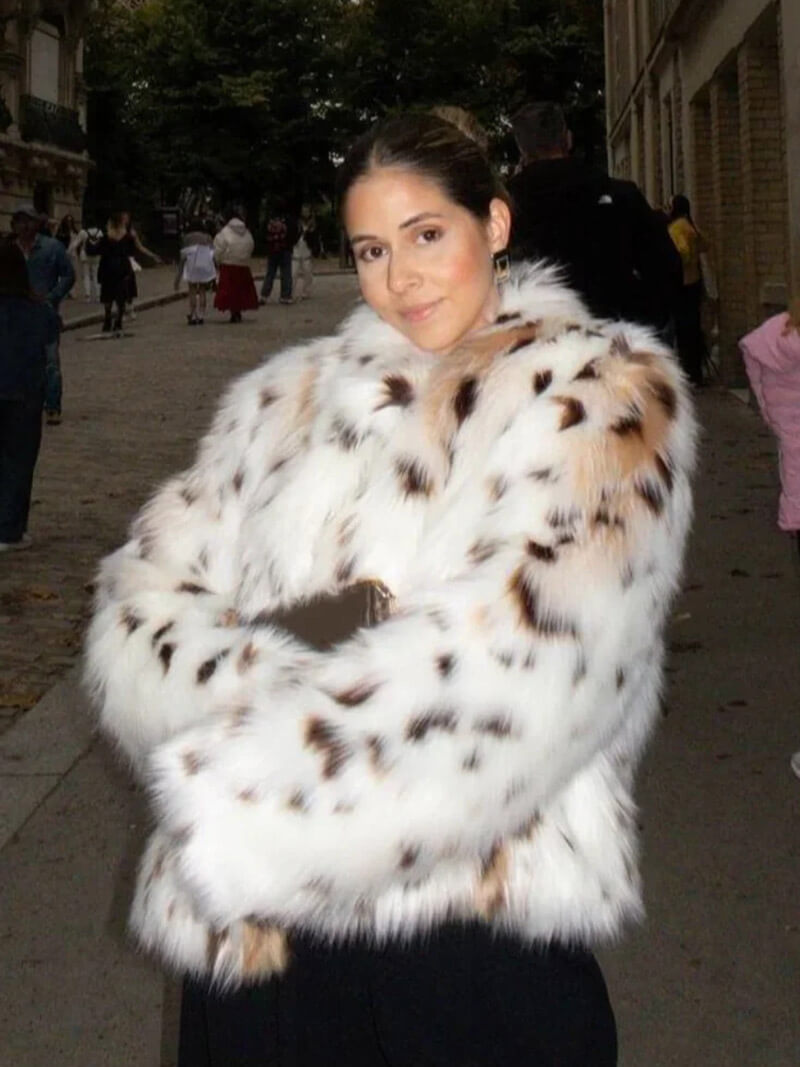 Blouson Femme Fourrure Artificielle Imprimé Animalier