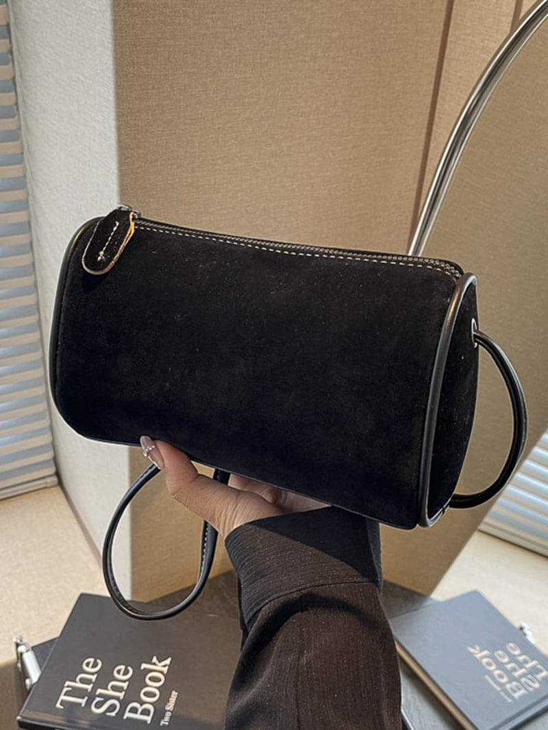 Sac à Épaule en Cuir Velours Élégant pour Femme