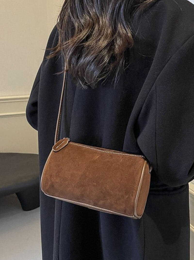 Sac à Épaule en Cuir Velours Élégant pour Femme