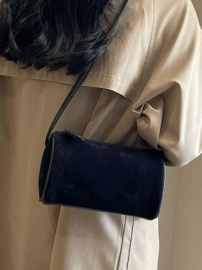 Sac à Épaule en Cuir Velours Élégant pour Femme