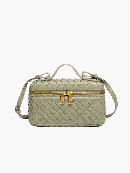 Sac à Main Tressé en Cuir Imitation Compact