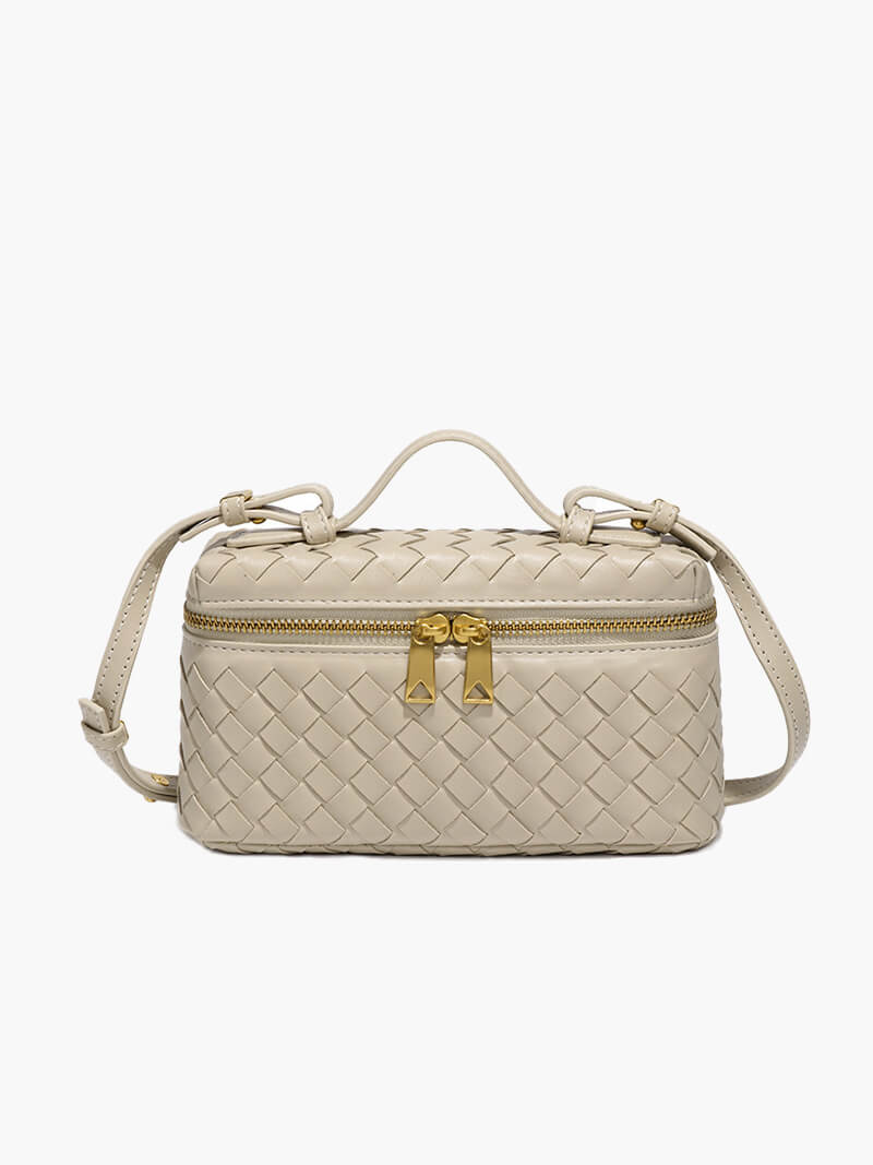 Sac à Main Tressé en Cuir Imitation Compact