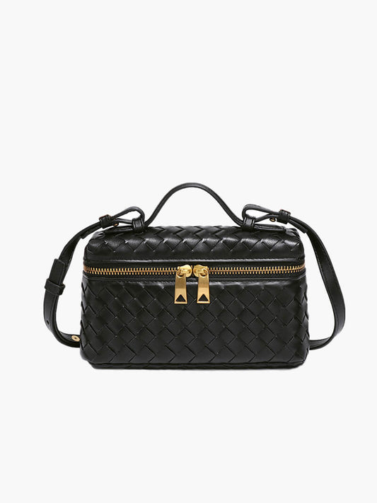 Sac à Main Tressé en Cuir Imitation Compact - BerlinGlamour