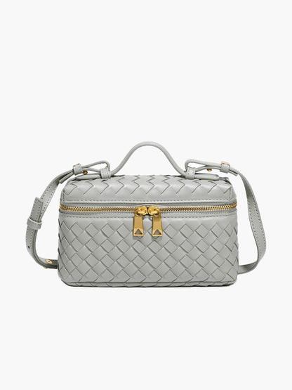 Sac à Main Tressé en Cuir Imitation Compact