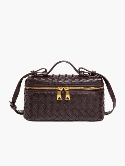 Sac à Main Tressé en Cuir Imitation Compact