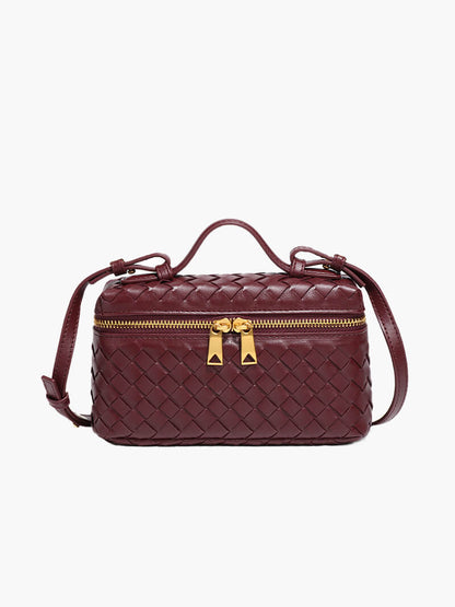 Sac à Main Tressé en Cuir Imitation Compact