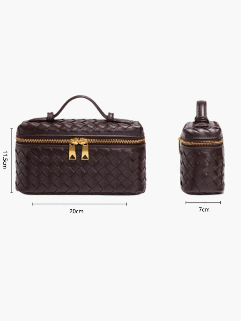 Sac à Main Tressé en Cuir Imitation Compact