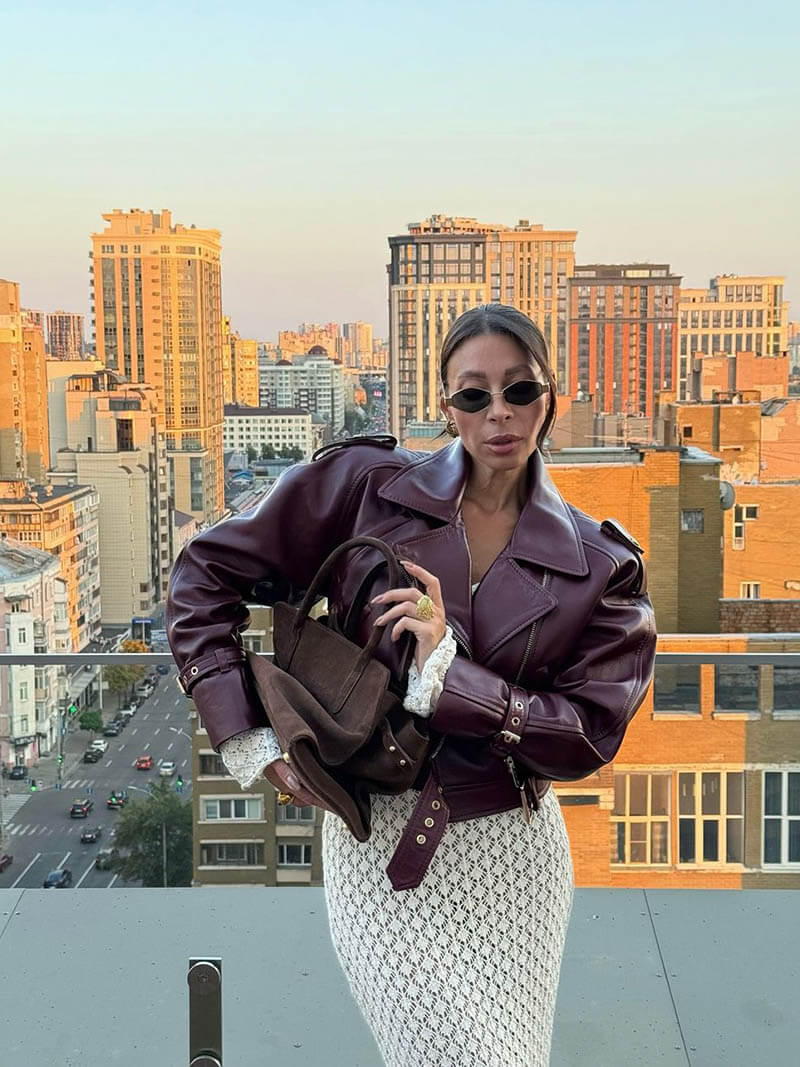Veste femme chic avec manches longues et col montant - PanierRoyale