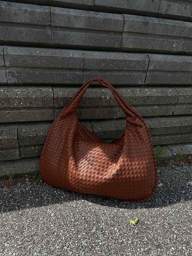 Sac à main tressé grand modèle femme