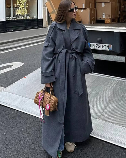 Manteau Femme Élégant et Polyvalent en Laine