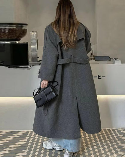 Manteau Femme Élégant et Polyvalent en Laine