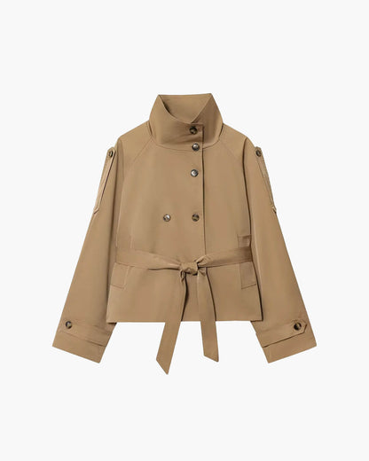 Trench-coat Femme Court Hiver avec Ceinture